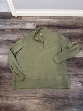 Rowe‎ Men's Olive Green Quarter-Zip Pullover Sweater